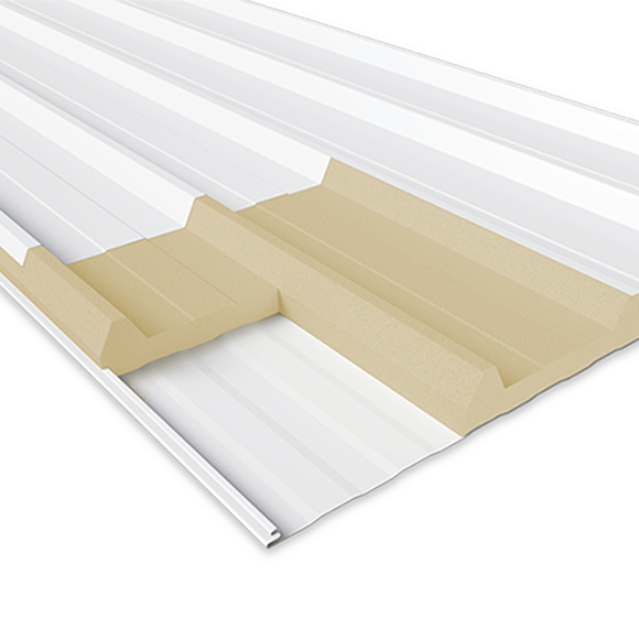 Isotelha-5-TP-niveis2 Isotelha 5 Trapézios Térmica Sanduíche Branco Neve c/ Encaixe p/ Clip Solar– núcleo em PIR 30 mm - Aço 0,50mm