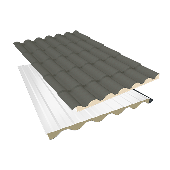 Isotelha Colonial Térmica Sanduíche Cinza Ardósia com Forro Branco - núcleo em PIR 40mm